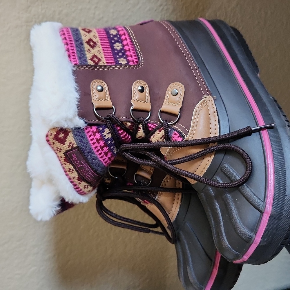 Girl's London Fog Winter Snow Boots Faux Fur,  Size 3